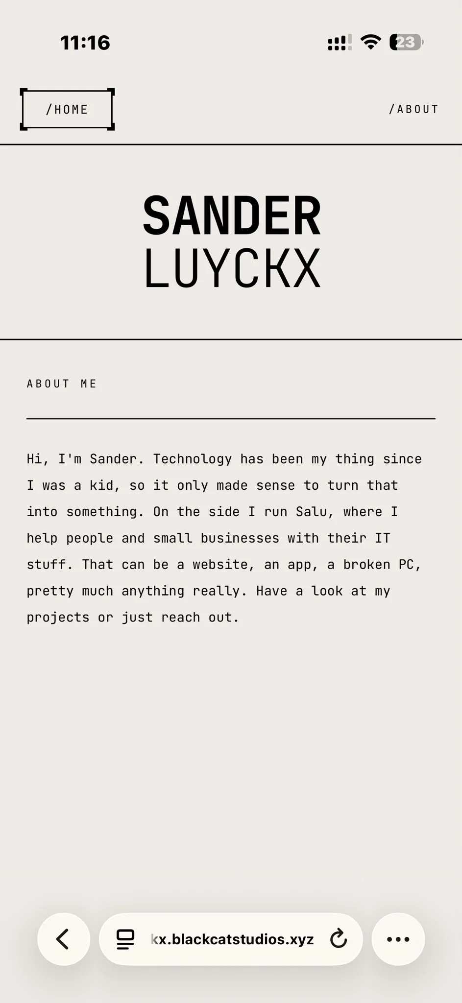 Sander's Portfolio mobile screenshot 2